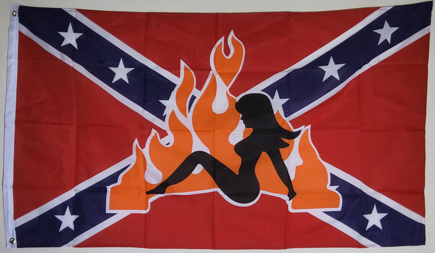 Rebel Mudflap Girl Flame