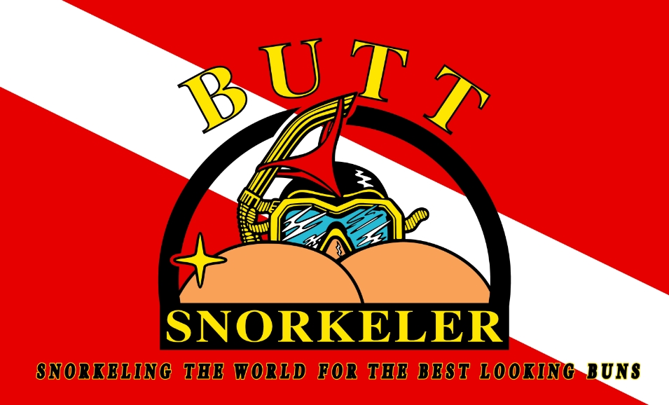 Funny Butt Snorkeler Flag 3x5 – Adult Humor Novelty Flag for Party, Garage & Man Cave Decor