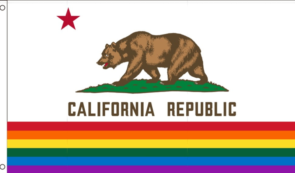 California Pride Flag 3x5 – LGBTQ California Republic Banner