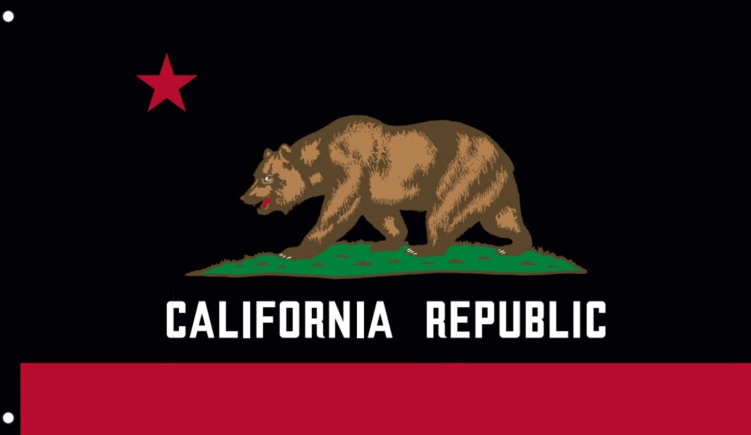 California Republic Blackout Flag 3x5 – Black Cali Bear Banner