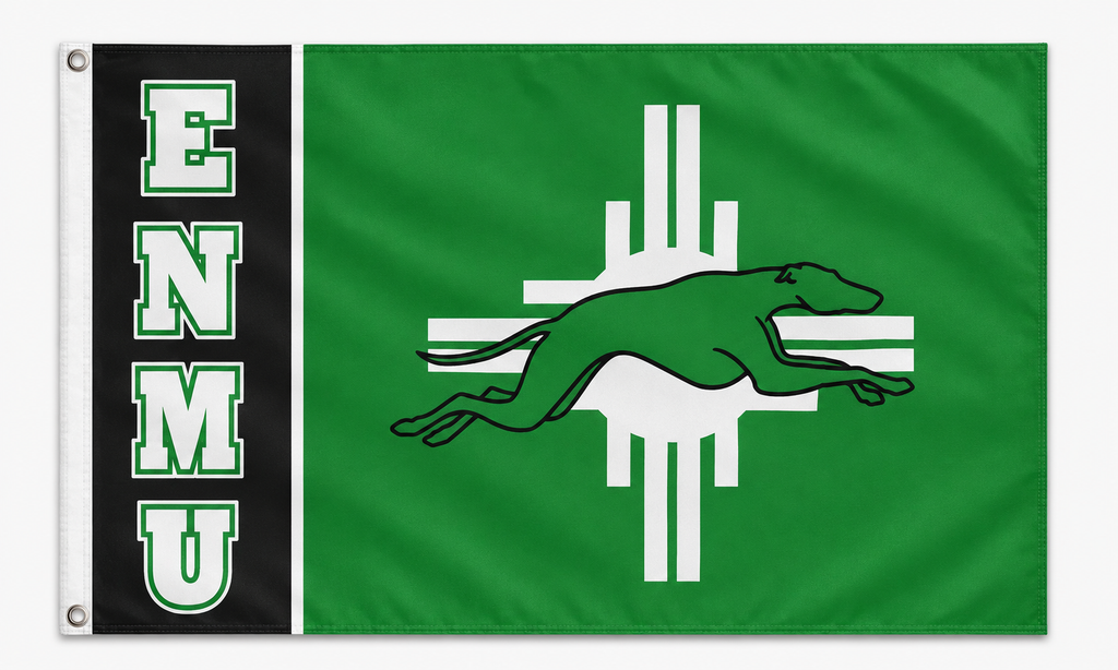 ENMU Greyhounds Zia Flag – Green, Black & White