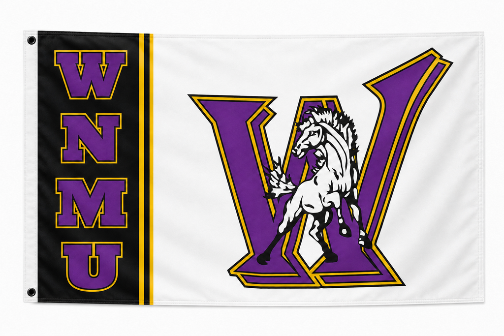 WNMU Mustangs Flag | Purple & Gold Horse Design