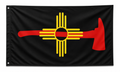 New Mexico Firefighter Axe Flag | Black Zia Design