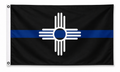 New Mexico Thin Blue Line Flag | White Zia Design
