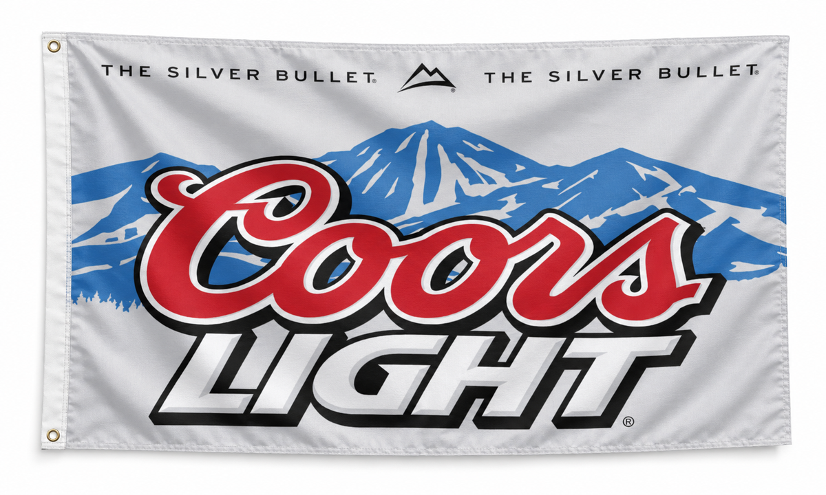 Coors Light Flag 3x5 Ft – Silver Bullet Beer Banner for Garage, Bar, Patio & Man Cave