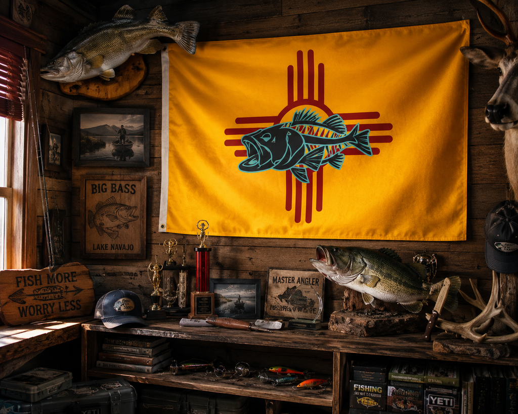 New Mexico Fishing Flag 3x5 – Zia Bass Angler Outdoor Banner