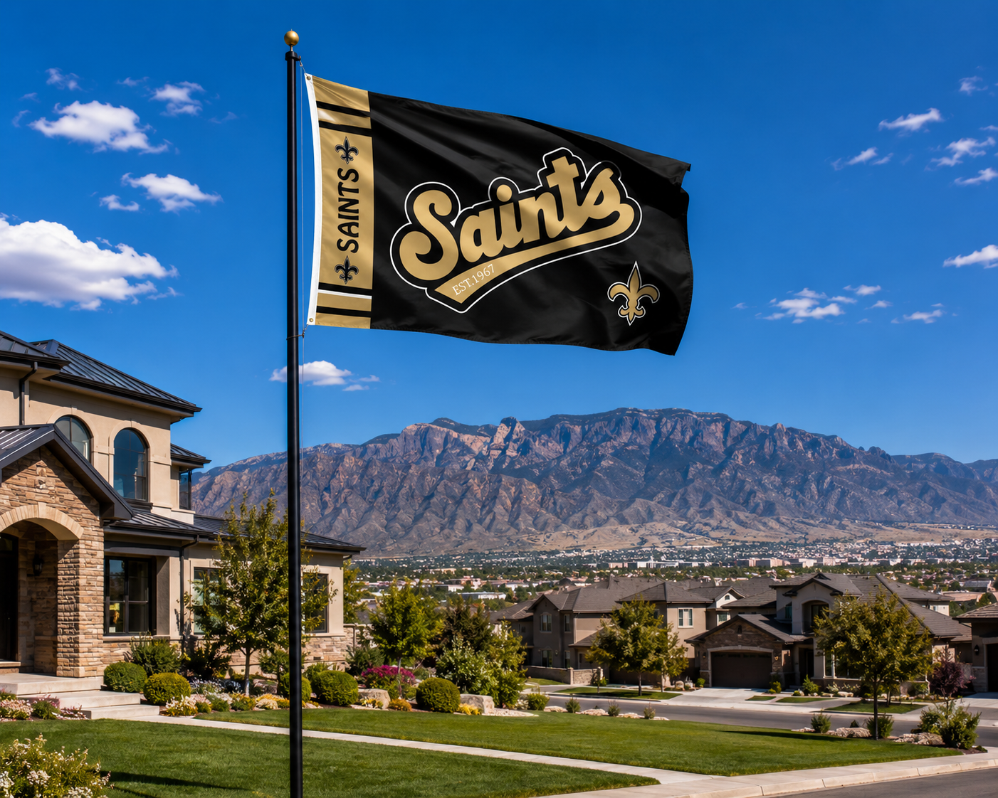 New Orleans Saints Script 3x5 Flag