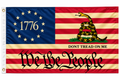 Betsy Ross Vintage 1776 We The People Gadsden Flag 3x5 – Patriotic Liberty Banner