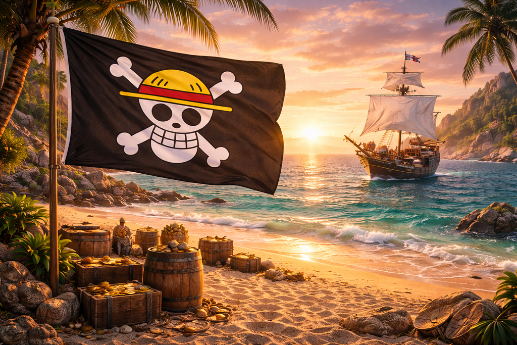 One Piece Luffy Straw Hat Pirates 3x5 Anime Flag