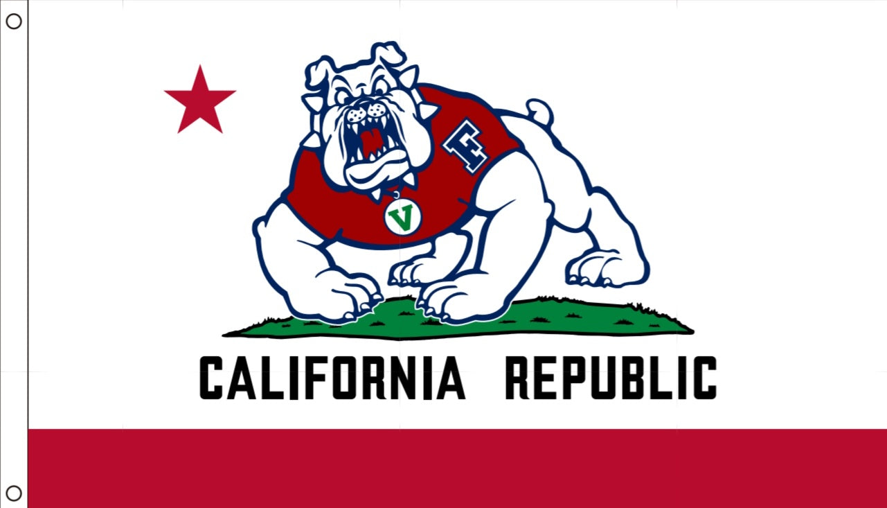 Fresno State California Republic Flag 3x5 – Bulldogs Cali Banner