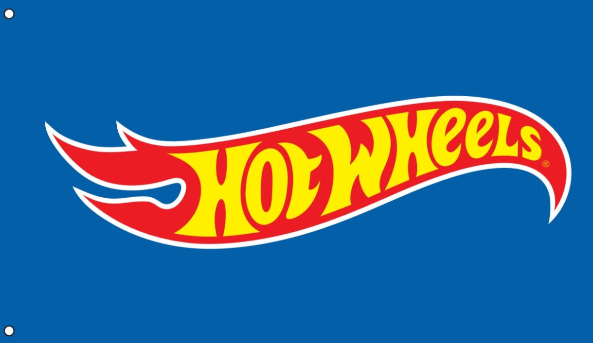 Hot Wheels Racing Flag 3x5 – Retro Speed Garage Banner
