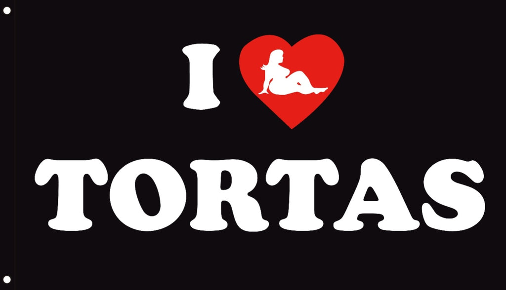 I Love Tortas Flag 3x5 – Funny Mexican Food Flag, Latino Humor Banner, Taqueria Decor