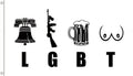 LGBT Liberty Guns Beer Tits 3x5 Funny Flag