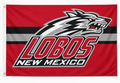 New Mexico Lobos Wolf Flag – Red, Black & Silver