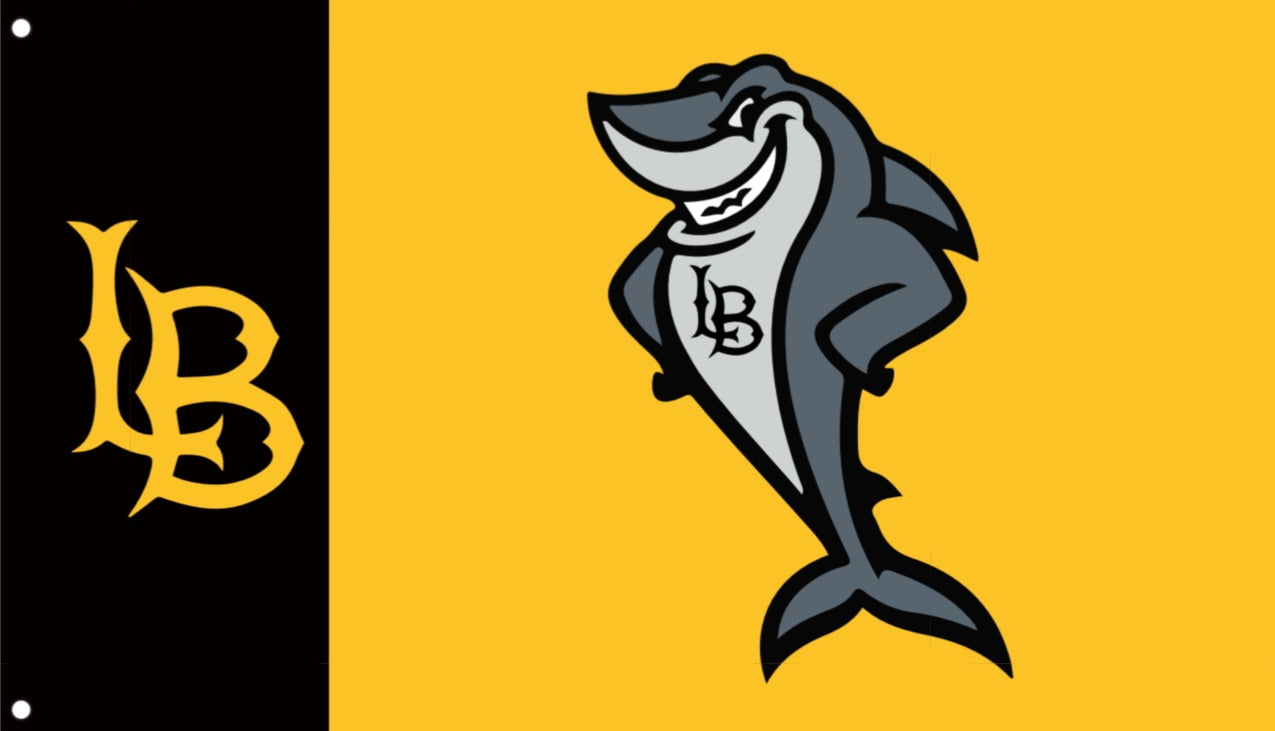 LB Shark Blackout Flag 3x5 – Long Beach State Banner