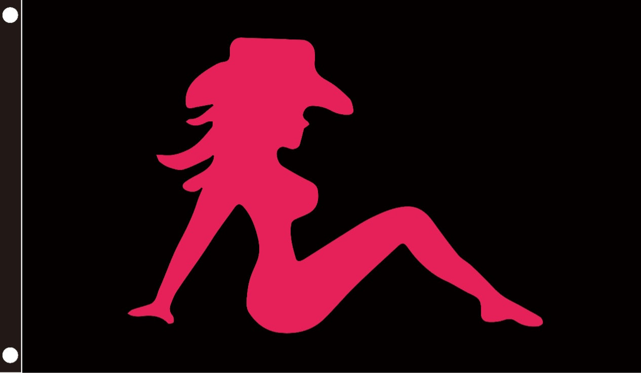 Cowgirl Neon Silhouette Flag 3x5 – Western Rodeo LED Style Wall Banner