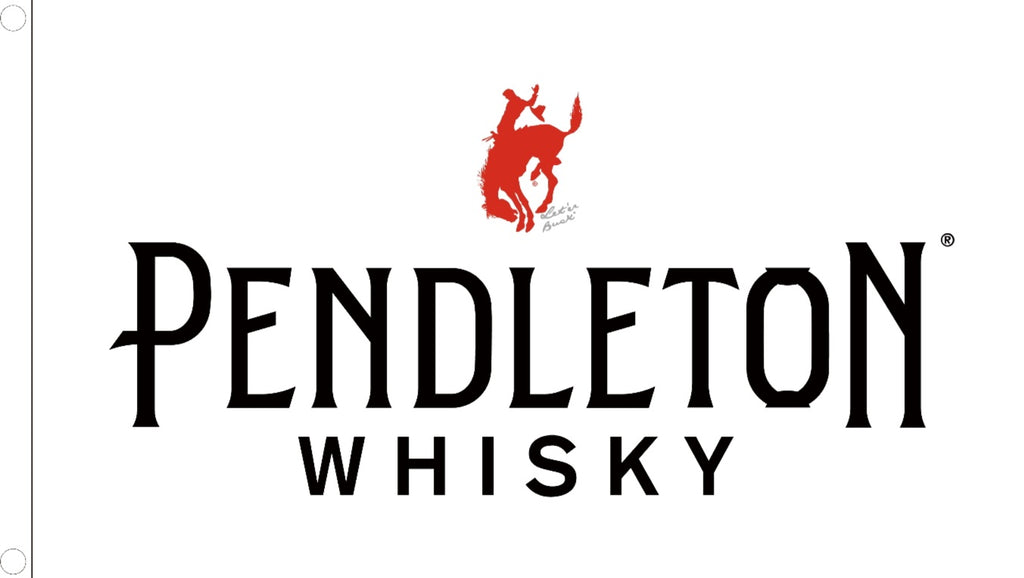 Pendleton Whisky Flag 3x5 Ft – Western Cowboy Whiskey Banner for Garage, Bar & Man Cave