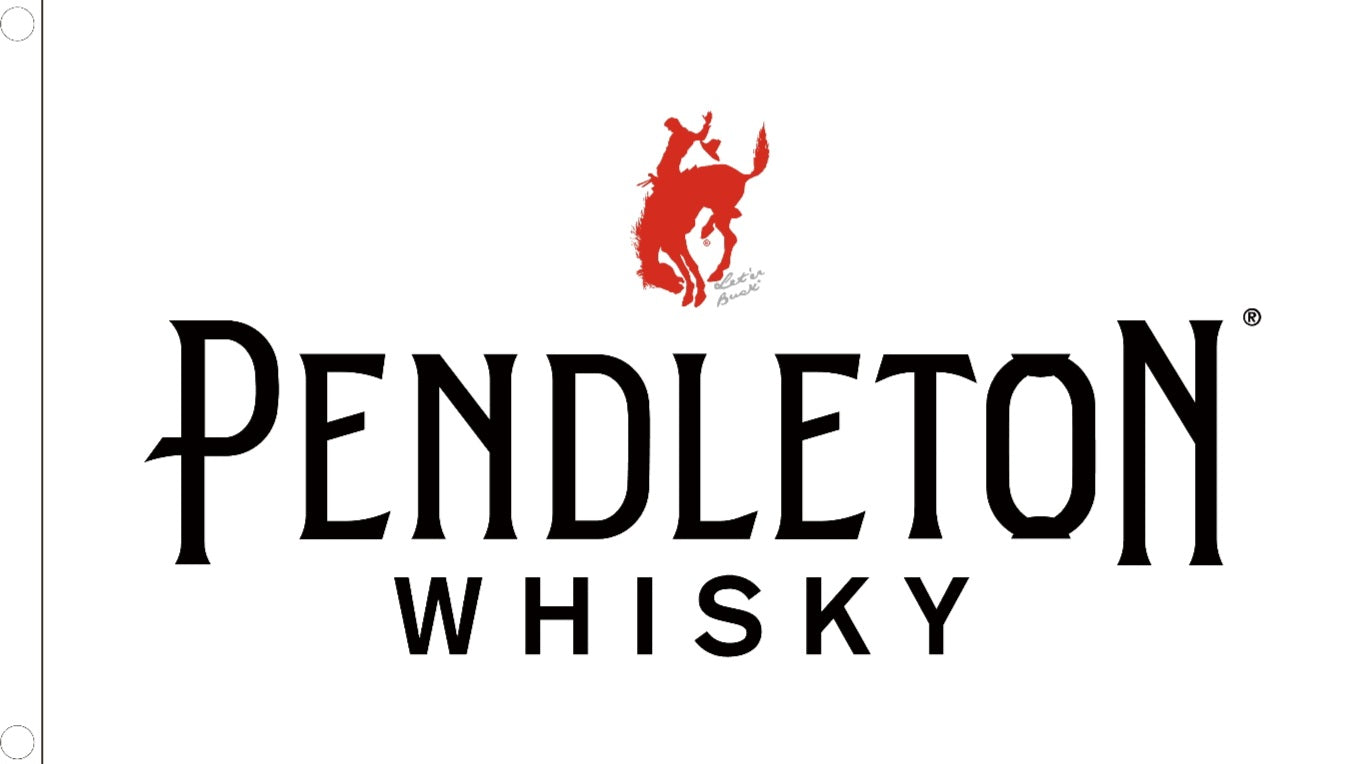 Pendleton Whisky Flag 3x5 Ft – Western Cowboy Whiskey Banner for Garage, Bar & Man Cave