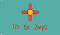 New Mexico We The People Flag 3x5 – Turquoise Zia Patriotic Banner