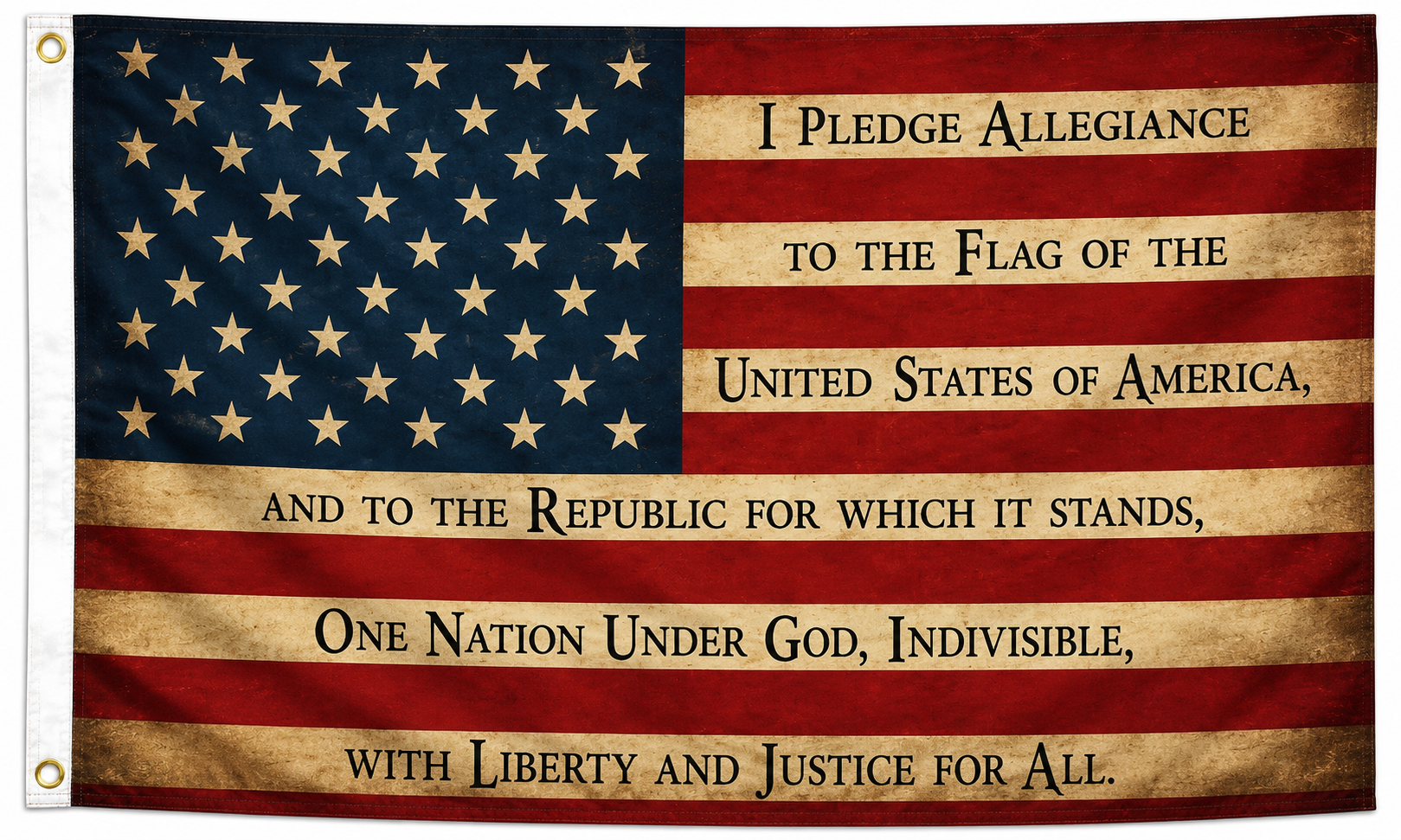 Vintage Pledge of Allegiance American Flag