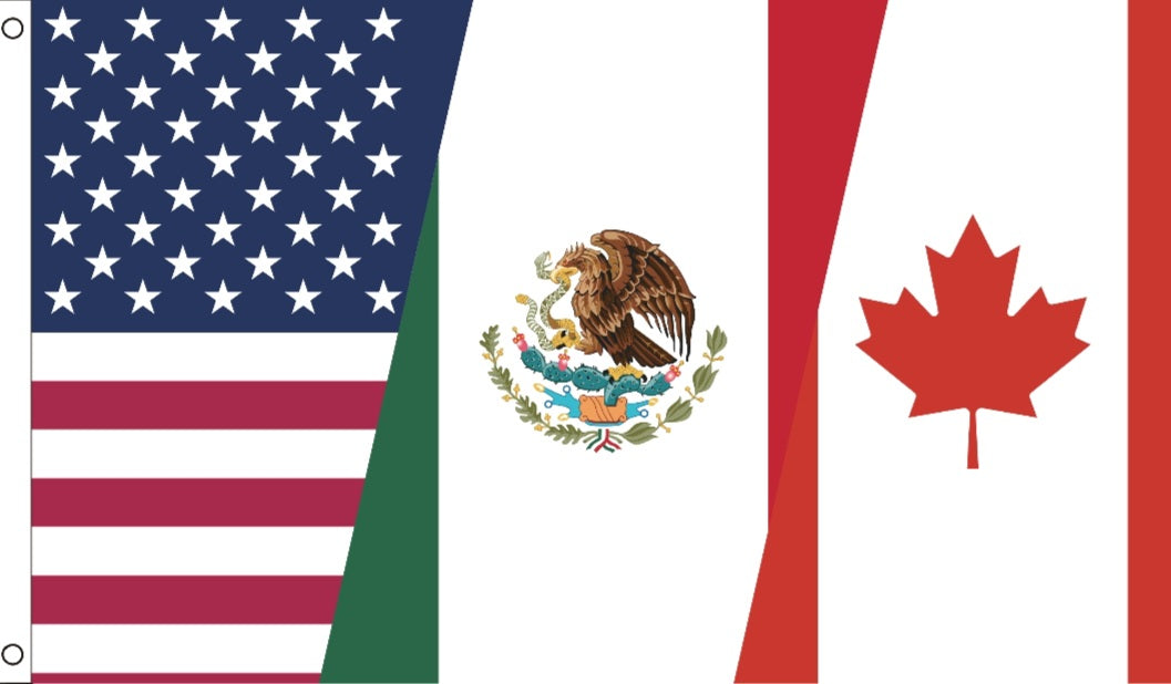 USA Mexico Canada Flag 3x5 – World Cup 2026 Soccer Banner (North America Trio Flag)