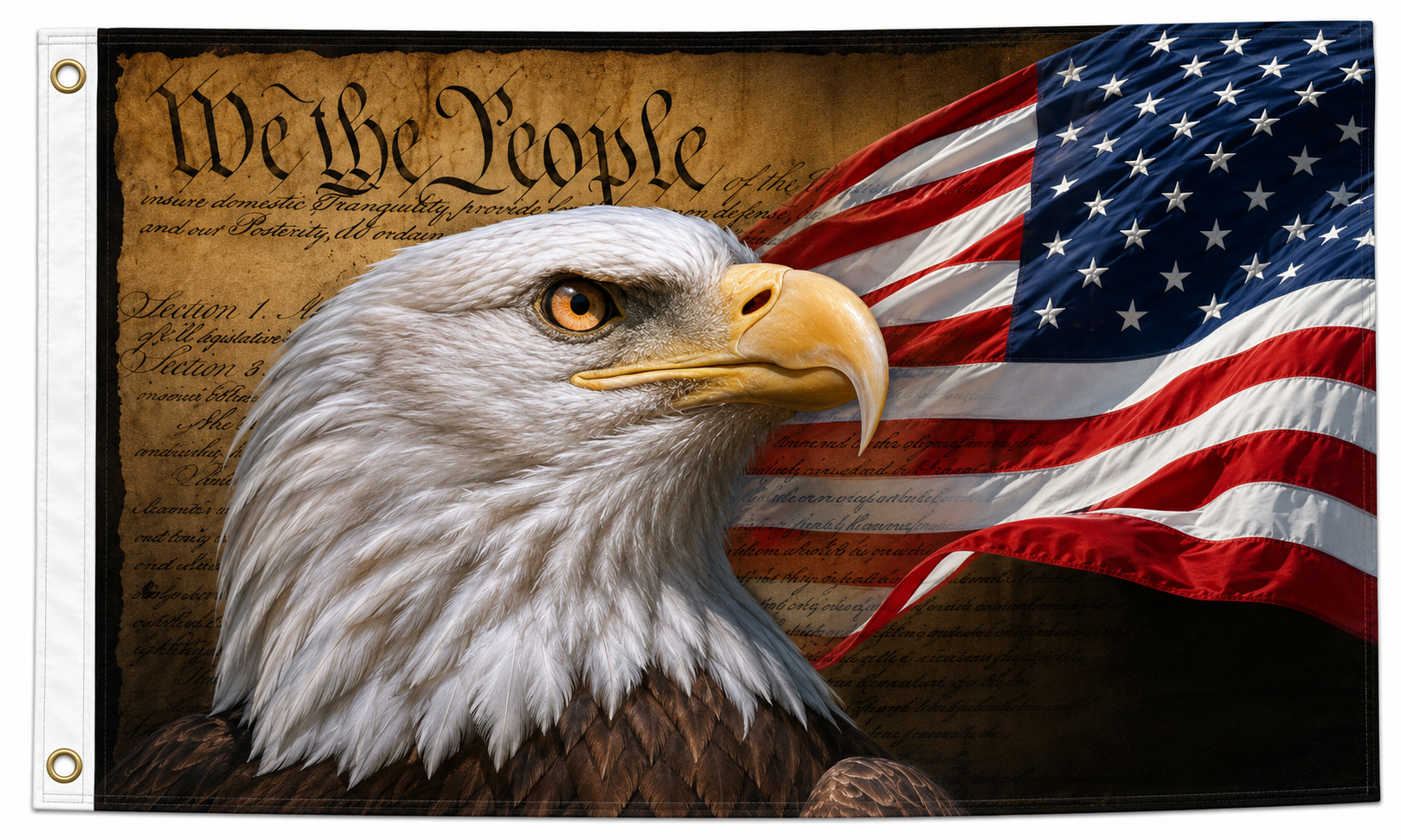 We the People Constitution Eagle American Flag