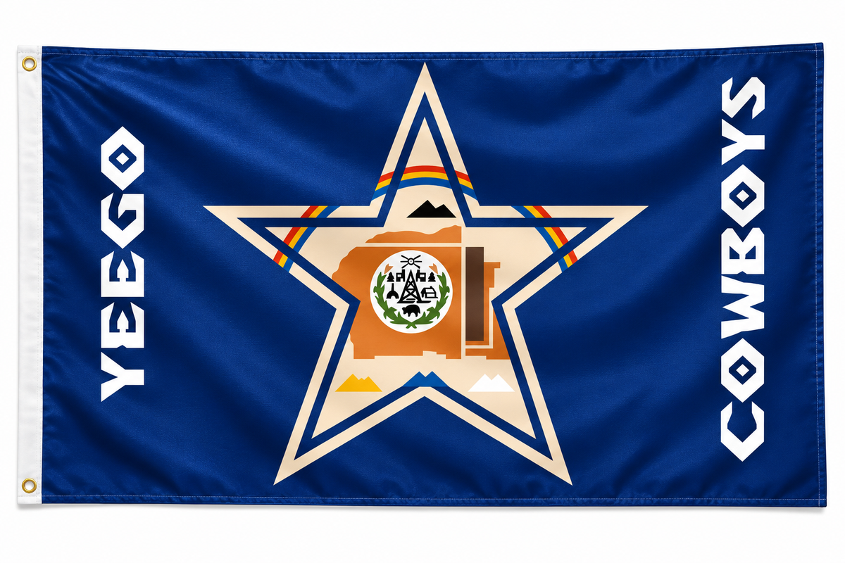Navajo Nation Football Fan 3x5 Flag – Blue Star Native American Flag
