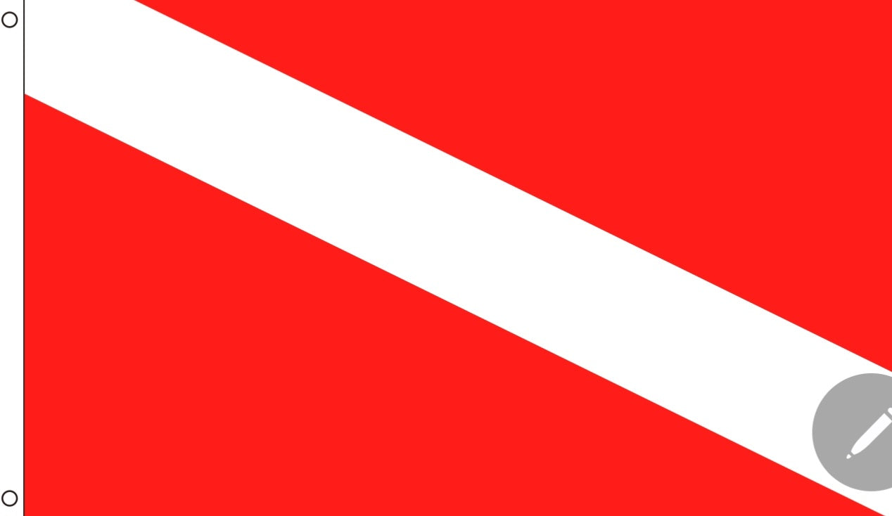 Scuba Diver Down Flag 3x5 – Red & White Diving Safety Flag
