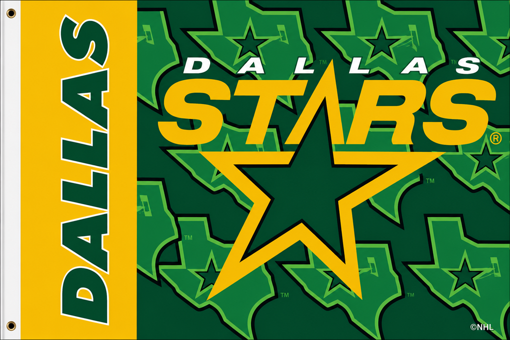 Dallas Stars Texas Map 3x5 Flag