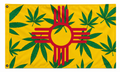 New Mexico Cannabis Zia Flag 3x5 – Marijuana Leaf State Pride Banner