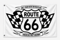 Route 66 Racing Flag 3x5 – Get Your Kicks on Route 66 Checkered Flag Banner