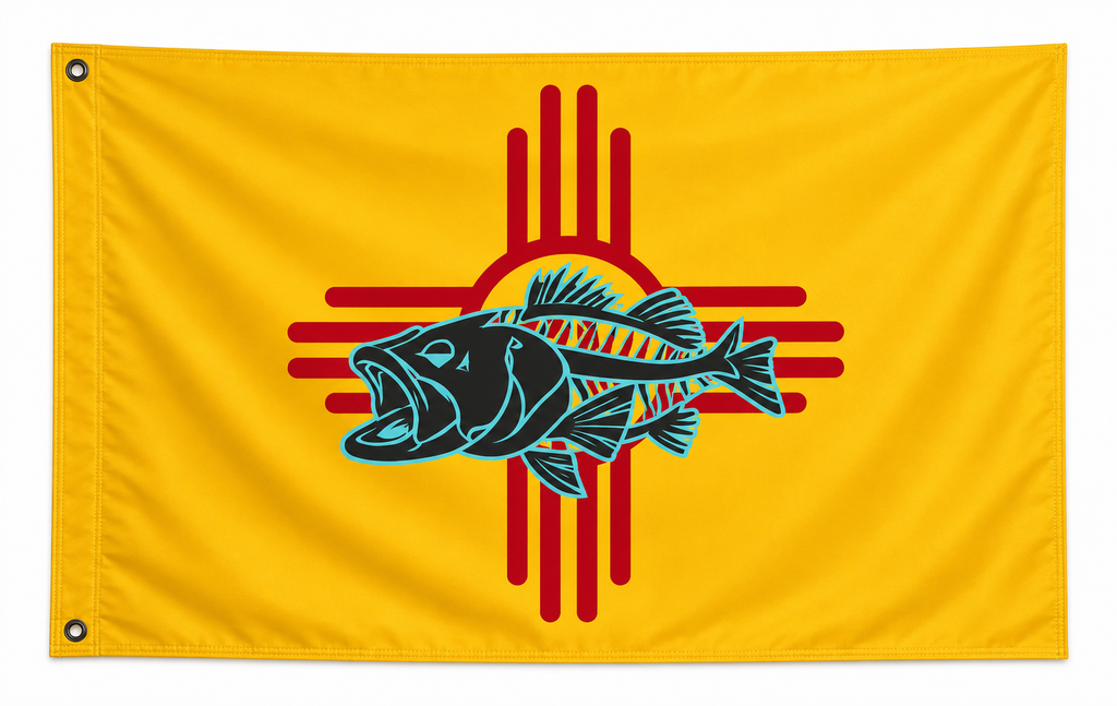 New Mexico Fishing Flag 3x5 – Zia Bass Angler Outdoor Banner (MADE To ORDER)