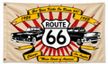 Historic Route 66 Flag 3x5 – Get Your Kicks on Route 66 Classic Car Banner