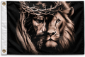 Jesus & Lion of Judah Christian Flag 3x5