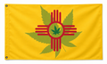 New Mexico Cannabis Zia Flag | Yellow Weed Leaf Design