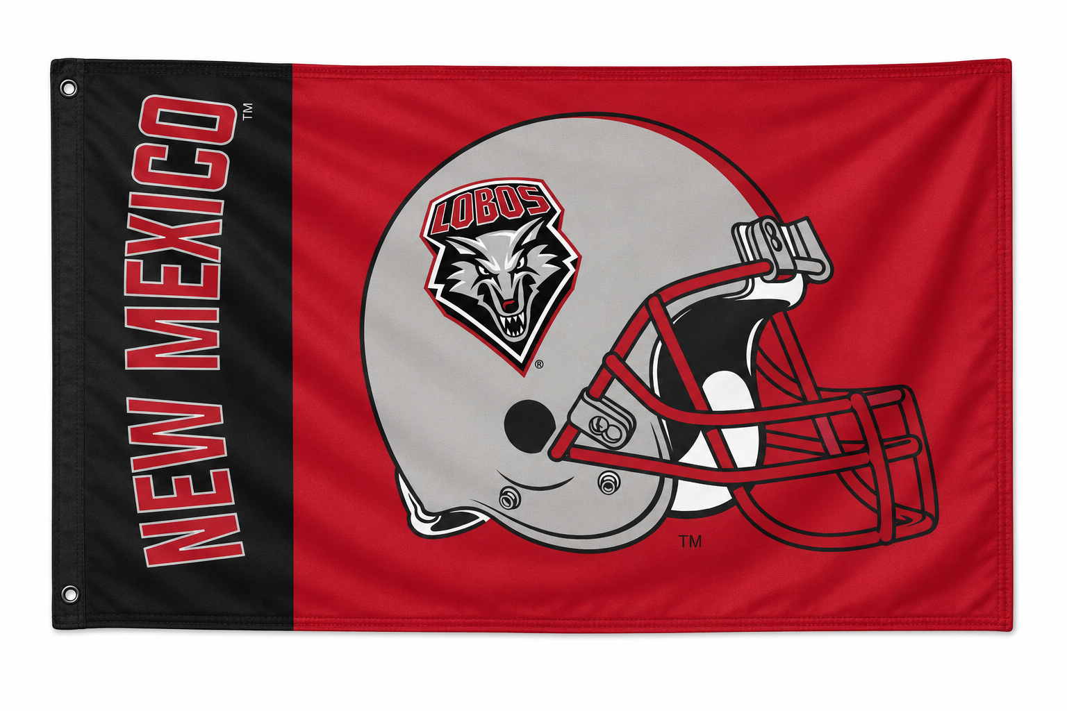 UNM Lobos Helmet Flag 3x5 – University of New Mexico Football Banner